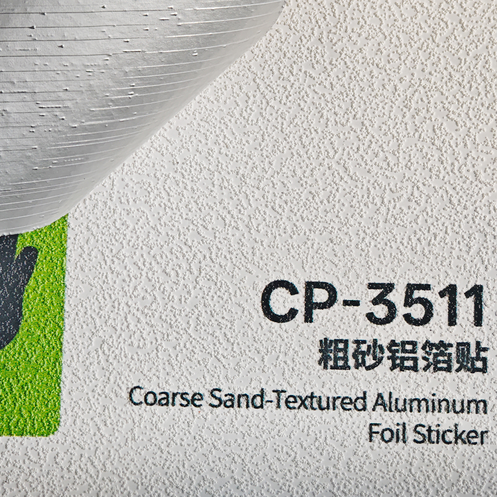 Coarse Sand-Textured Aluminum Foil Sticker