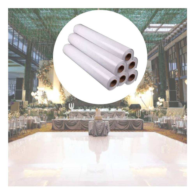 Self adhesive vinyl glossy white dance floor wrap pvc vvinyl dance floor for wedding