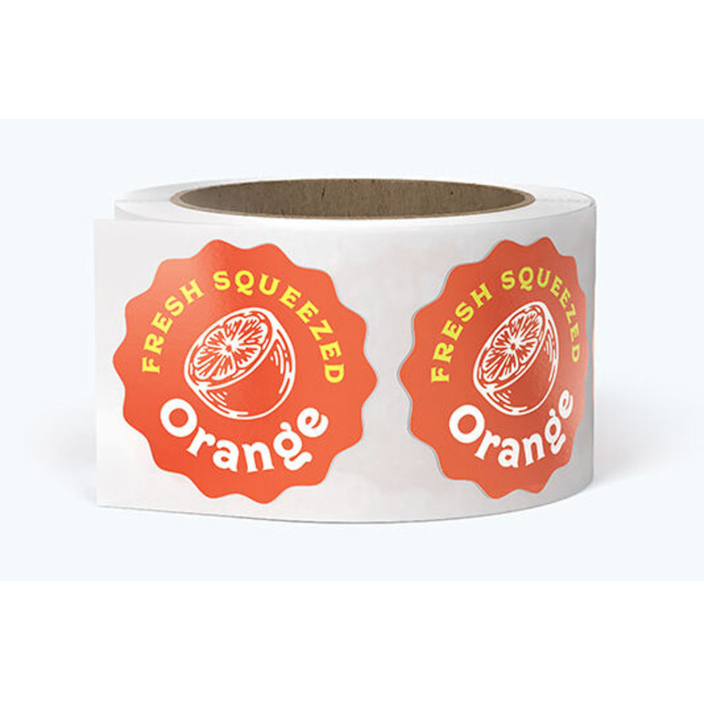 Custom logo clear wedding self adhesive food white pvc label roll printing sticker